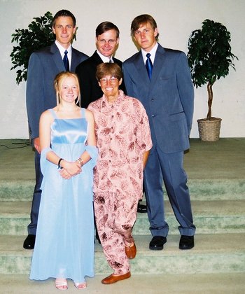 Picture of Helen Richardson, my siblings, and myself at my wedding: August 7, 2004